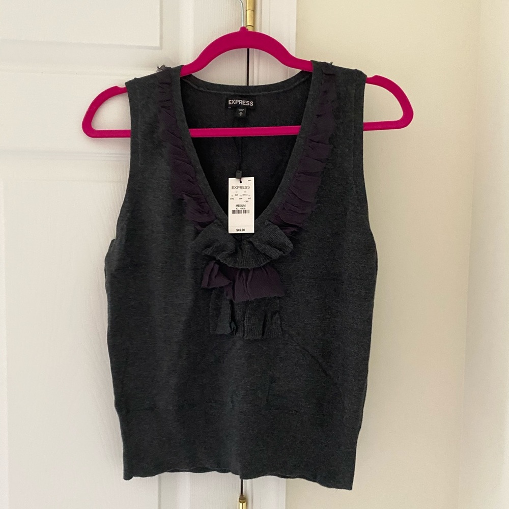 [Express] Ruffles Sweater Vest